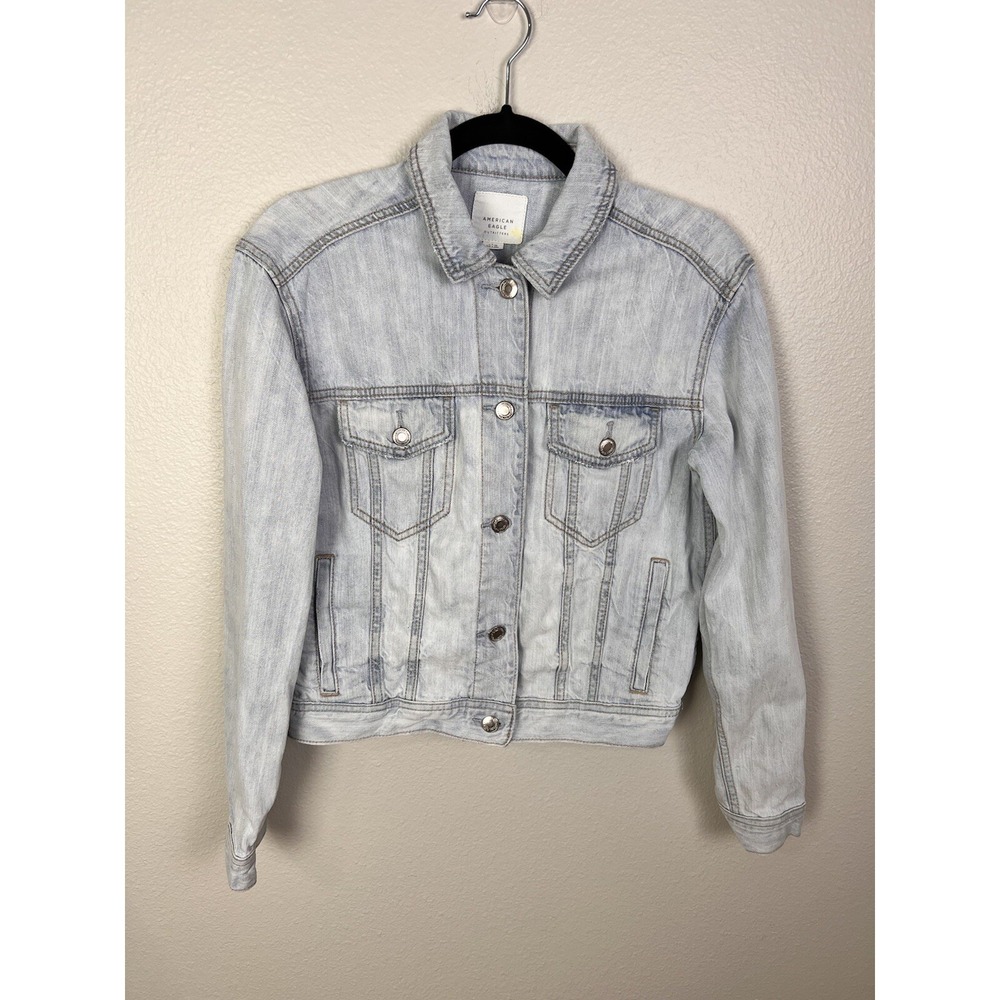 American Eagle Jean Jacket Womens Size Small‎ Light Wash Denim